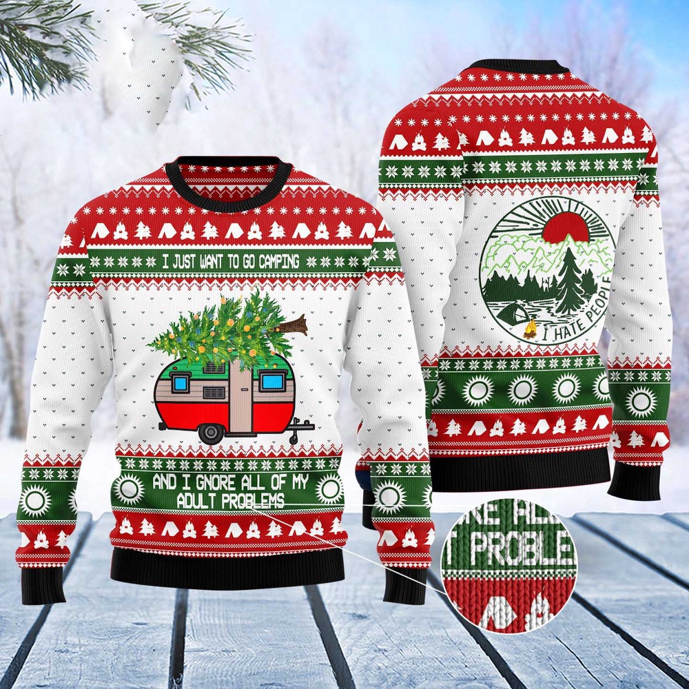 Camping Christmas Ugly Christmas Sweater, Christmas Sweater, Ugly Sweater, Funny Xmas Sweaters