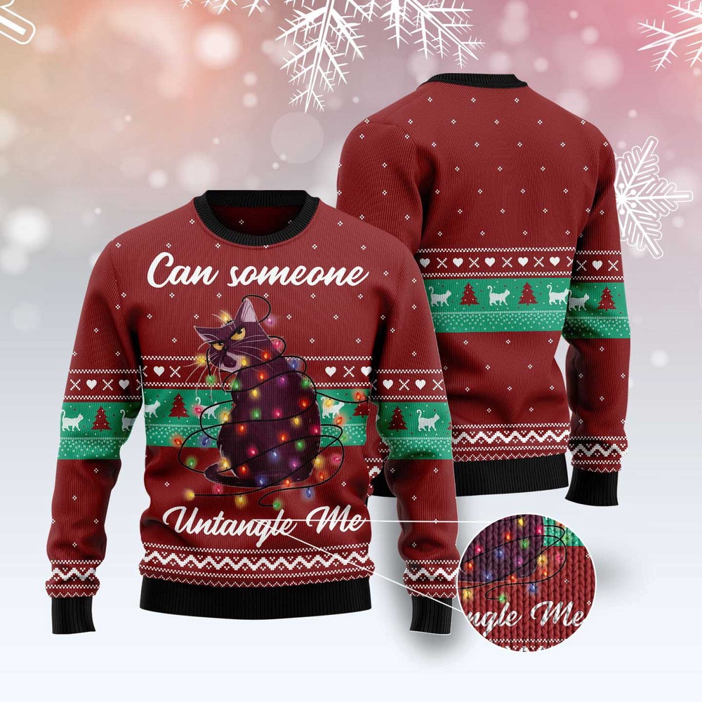 Can Someone Untangle Me Cat Ugly Christmas Sweater, Christmas Cat Ugly Sweater, Ugly Cat Xmas Sweater Can Someone Untangle Me Cat Ugly Christmas Sweater, Christmas Cat Ugly Sweater, Ugly Cat Xmas Sweater