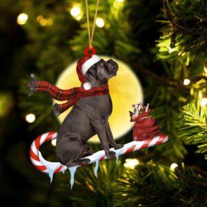Cane-Corso On The Candy Cane Christmas Ornament,…