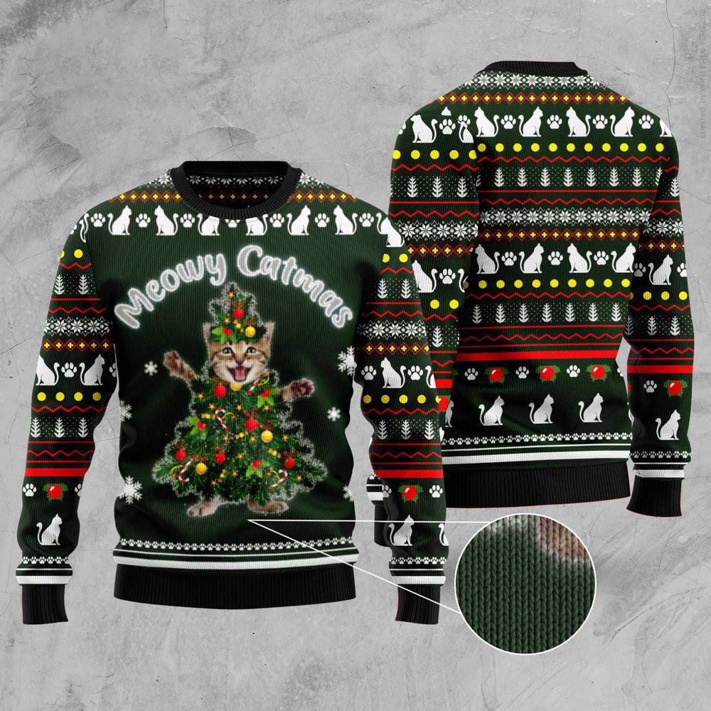 Cat Christmas Tree Meowy Catmas Ugly Christmas Sweater, Christmas Cat Ugly Sweater, Ugly Cat Xmas Sweater Cat Christmas Tree Meowy Catmas Ugly Christmas Sweater, Christmas Cat Ugly Sweater, Ugly Cat Xmas Sweater