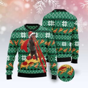 Cat Pizza Ugly Christmas Sweater, Christmas Cat…