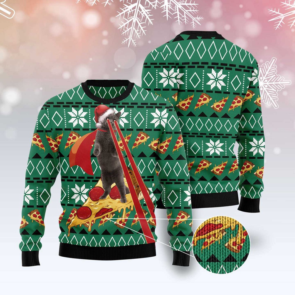 Cat Pizza Ugly Christmas Sweater, Christmas Cat Ugly Sweater, Ugly Cat Xmas Sweater Cat Pizza Ugly Christmas Sweater, Christmas Cat Ugly Sweater, Ugly Cat Xmas Sweater