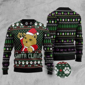 Cat Santa Jaws Ugly Christmas Sweater, Christmas…