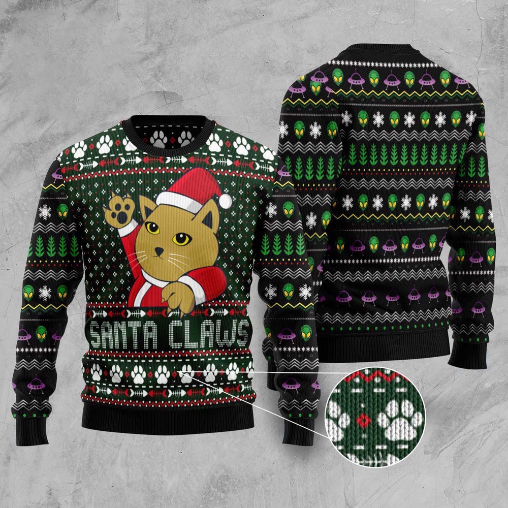 Cat Santa Jaws Ugly Christmas Sweater, Christmas Cat Ugly Sweater, Ugly Cat Xmas Sweater Cat Santa Jaws Ugly Christmas Sweater, Christmas Cat Ugly Sweater, Ugly Cat Xmas Sweater