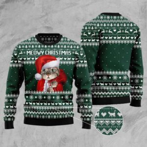 Cat Santa Ugly Christmas Sweater, Christmas Cat…