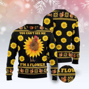 Chicken Flower Ugly Christmas Sweater, Christmas Sweater,…