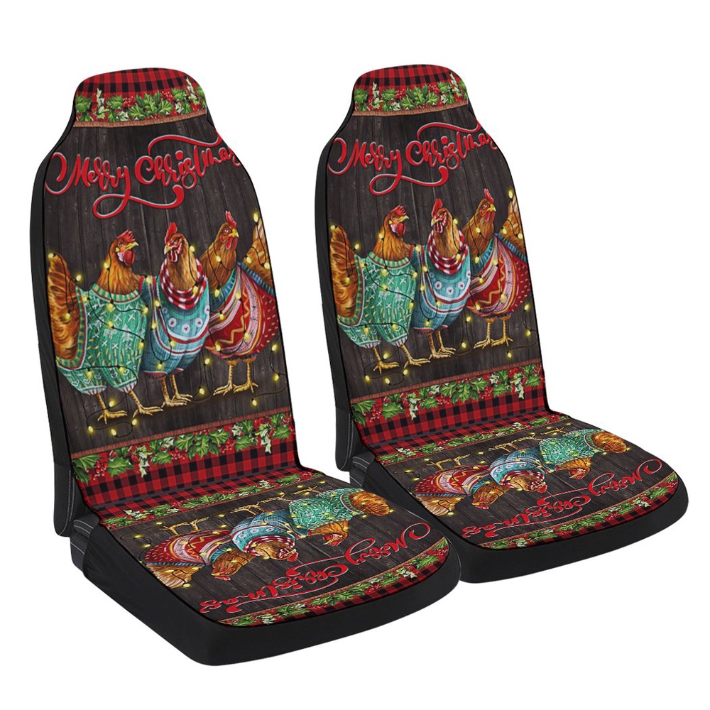 Chicken Hen Christmas Three Hens Seat Cover Cars, Christmas Car Seat Cover, Car Seat Cover