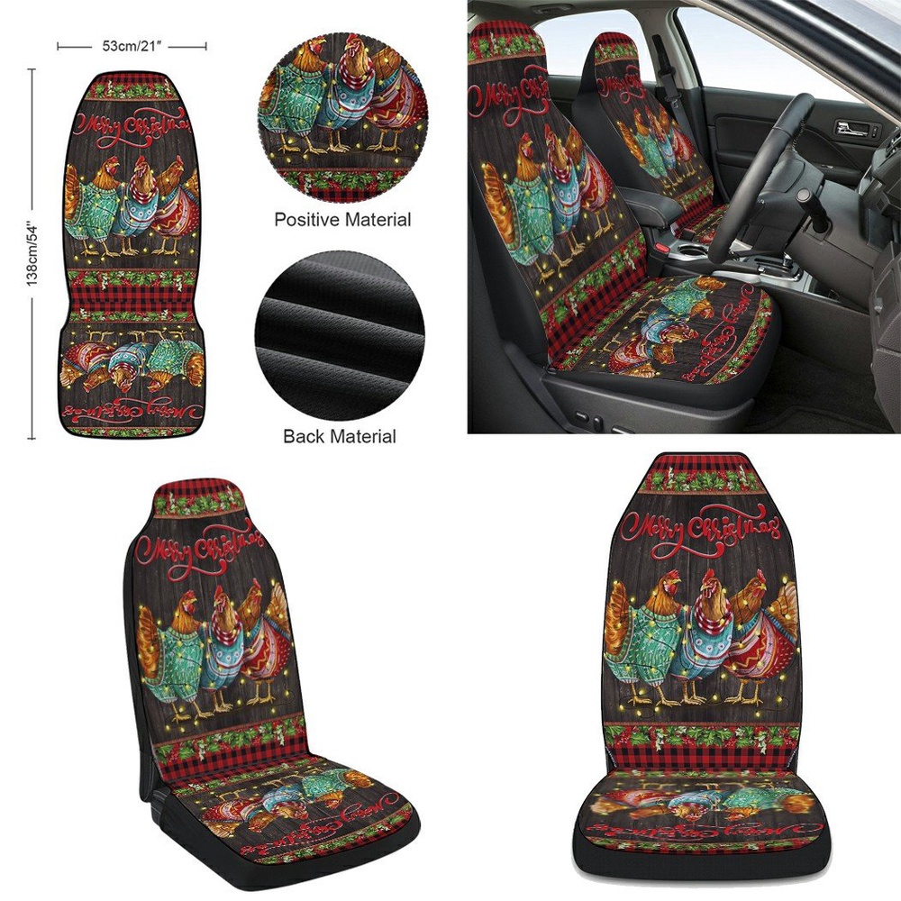 Chicken Hen Christmas Three Hens Seat Cover Cars, Christmas Car Seat Cover, Car Seat Cover