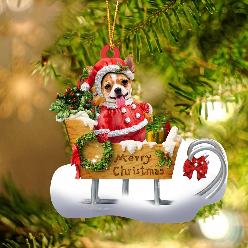 Chihuahua2 Merry Christmas Ornament, Christmas Ornament, Dog Ornament, Xmas Dog Ornaments Chihuahua2 Merry Christmas Ornament, Christmas Ornament, Dog Ornament, Xmas Dog Ornaments