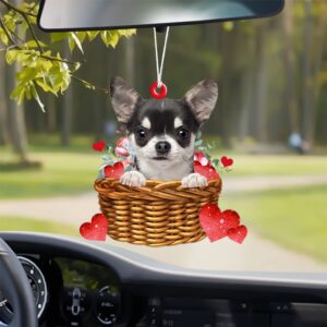 Chihuahua With Rose & Heart Ornament, Christmas…