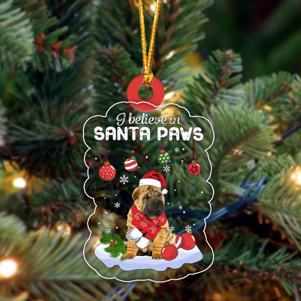 Chinese Shar Pei Christmas Ornament, Christmas Ornament, Dog Ornament, Xmas Dog Ornaments