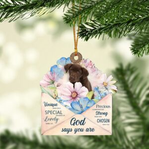 Chocolate-Labrador God Says You Ornament, Christmas Ornament,…