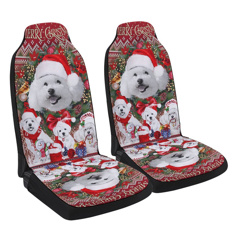 Christmas Begins With Bichon Frise Seat Cover Cars, Christmas Car Seat Cover, Car Seat Cover