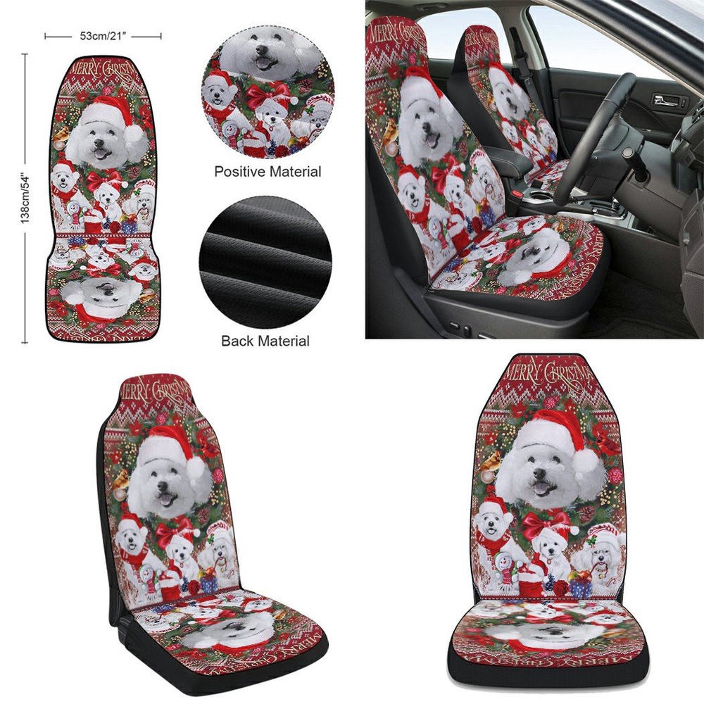 Christmas Begins With Bichon Frise Seat Cover Cars, Christmas Car Seat Cover, Car Seat Cover
