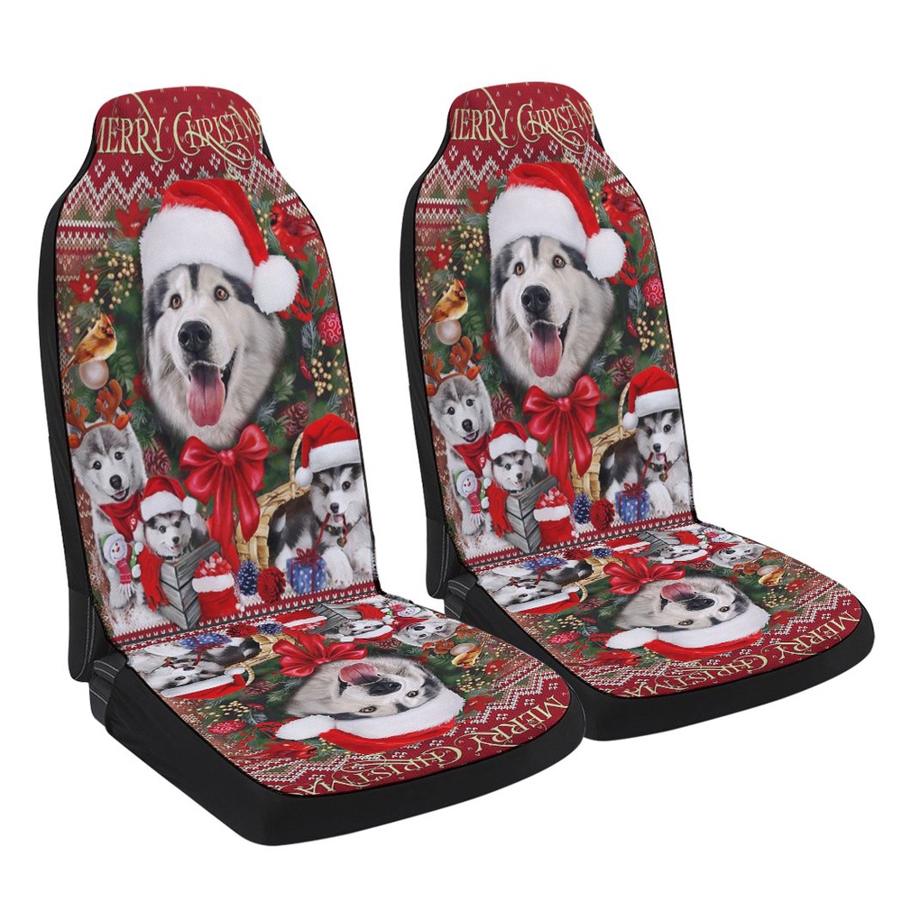 Christmas Begins With Husky Seat Cover Cars, Christmas Car Seat Cover, Car Seat Cover