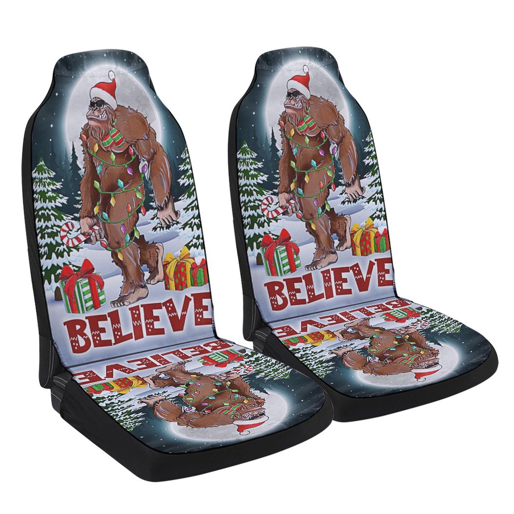 Christmas Bigfoot Believe Seat Cover Cars, Christmas Car Seat Cover, Car Seat Cover