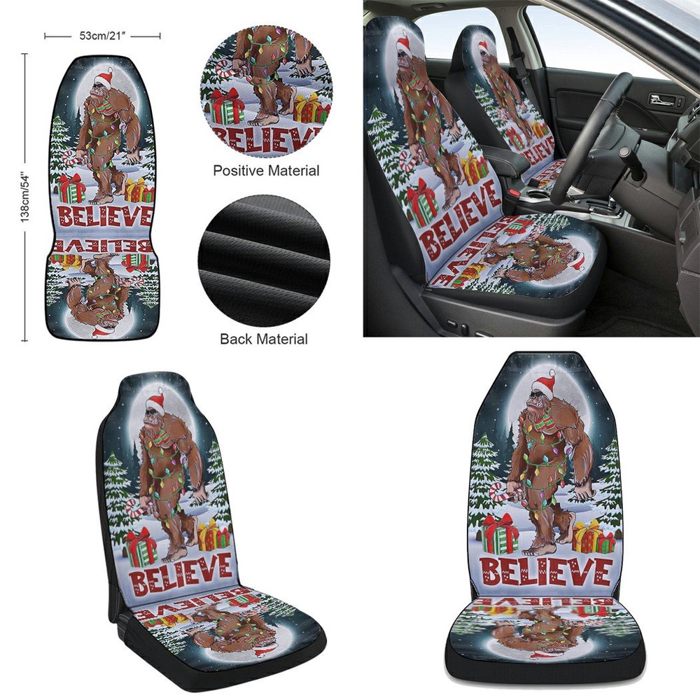 Christmas Bigfoot Believe Seat Cover Cars, Christmas Car Seat Cover, Car Seat Cover