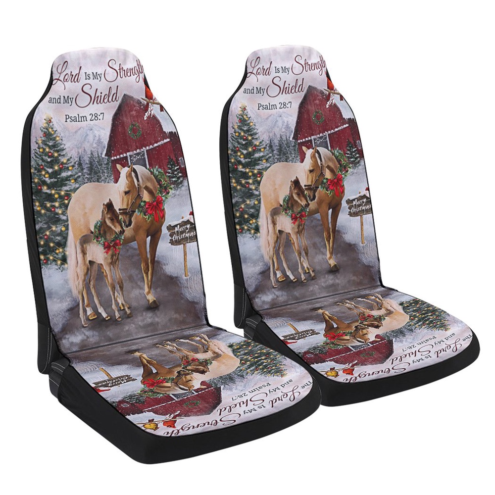 Christmas Horse The Lord Is My Stength and My Shield Seat Cover Cars, Christmas Car Seat Cover, Car Seat Cover