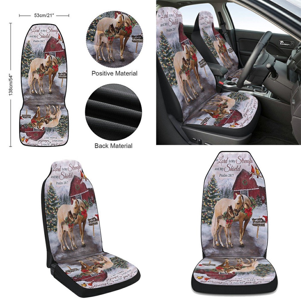 Christmas Horse The Lord Is My Stength and My Shield Seat Cover Cars, Christmas Car Seat Cover, Car Seat Cover