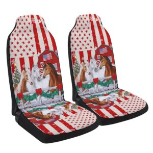 Christmas Horses American flag Seat Cover Cars,…