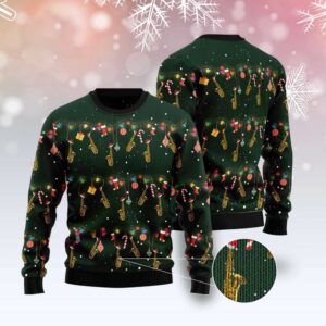 Christmas Instrument Saxophone Ugly Christmas Sweater, Christmas&hellip;