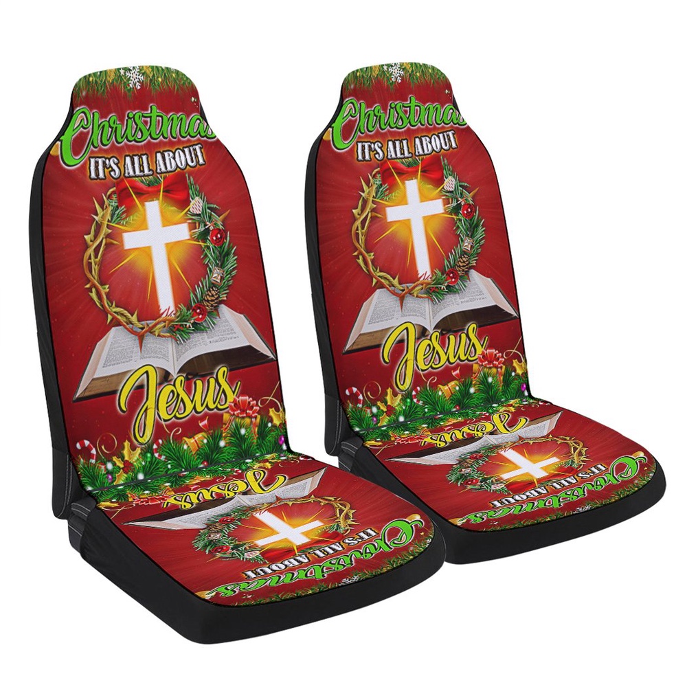 Christmas It is All About Jesus Seat Cover Cars, Christmas Car Seat Cover, Car Seat Cover