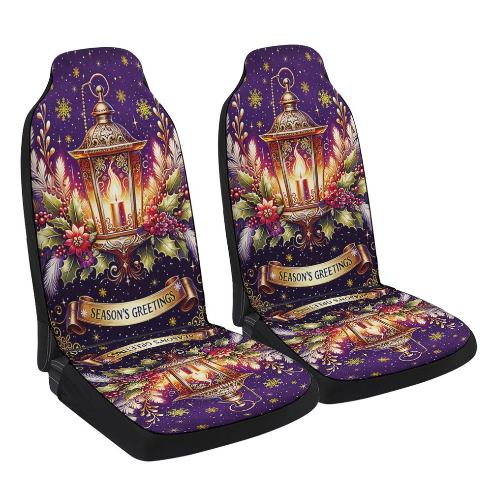 Christmas Lantern Season Greetings Seat Cover Cars, Christmas Car Seat Cover, Car Seat Cover