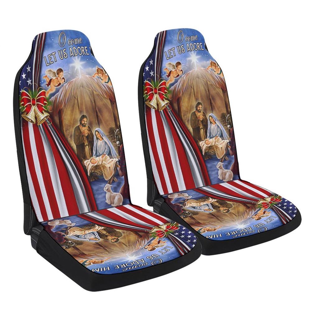 Christmas Nativity Of Jesus Seat Cover Cars, Christmas Car Seat Cover, Car Seat Cover