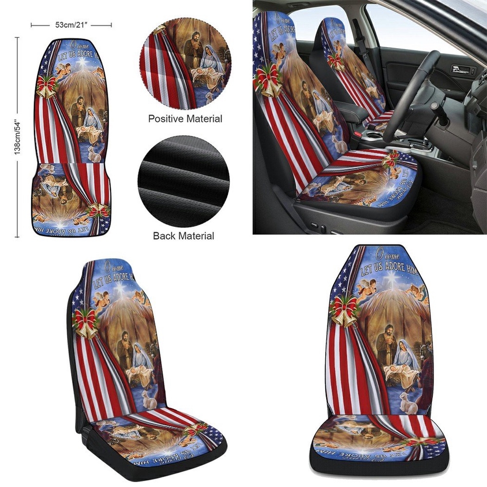 Christmas Nativity Of Jesus Seat Cover Cars, Christmas Car Seat Cover, Car Seat Cover