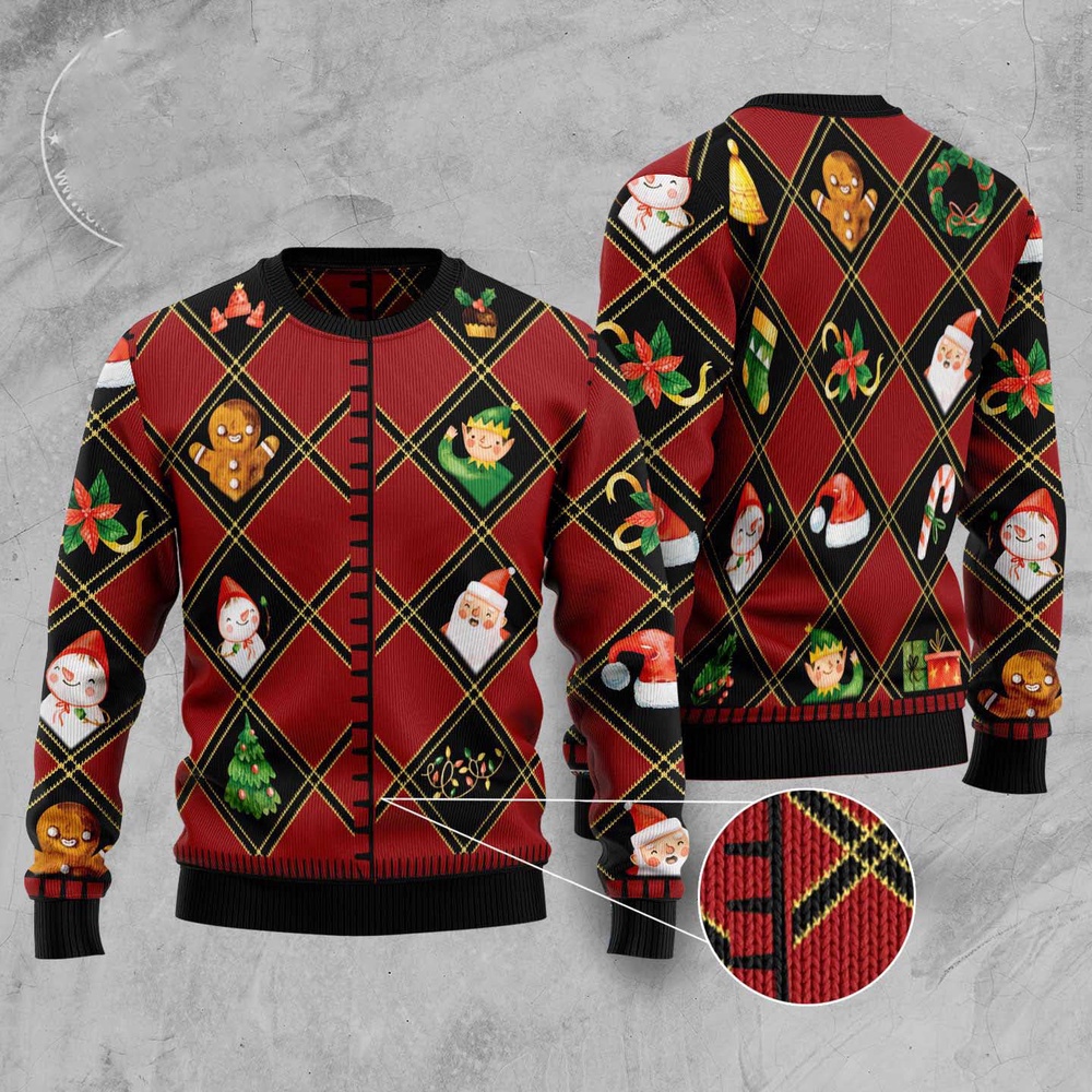 Christmas Symbols Ugly Christmas Sweater, Christmas Sweater, Ugly Sweater, Funny Xmas Sweaters