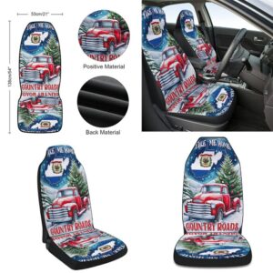 Christmas Take Me Home Country Roads West Virginia Seat Cover Cars Christmas Car Seat Cover Car Seat Cover 2 cukytv.jpg