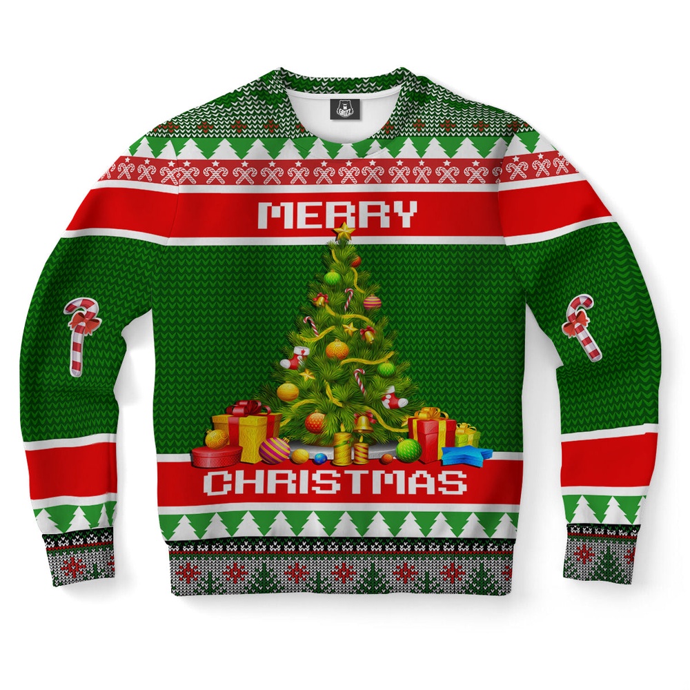 Christmas Tree And Gift Ugly Christmas Sweater, Christmas Sweater, Ugly Sweater, Funny Xmas Sweaters