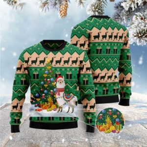 Christmas Tree Llama Ugly Christmas Sweater, Xmas&hellip;