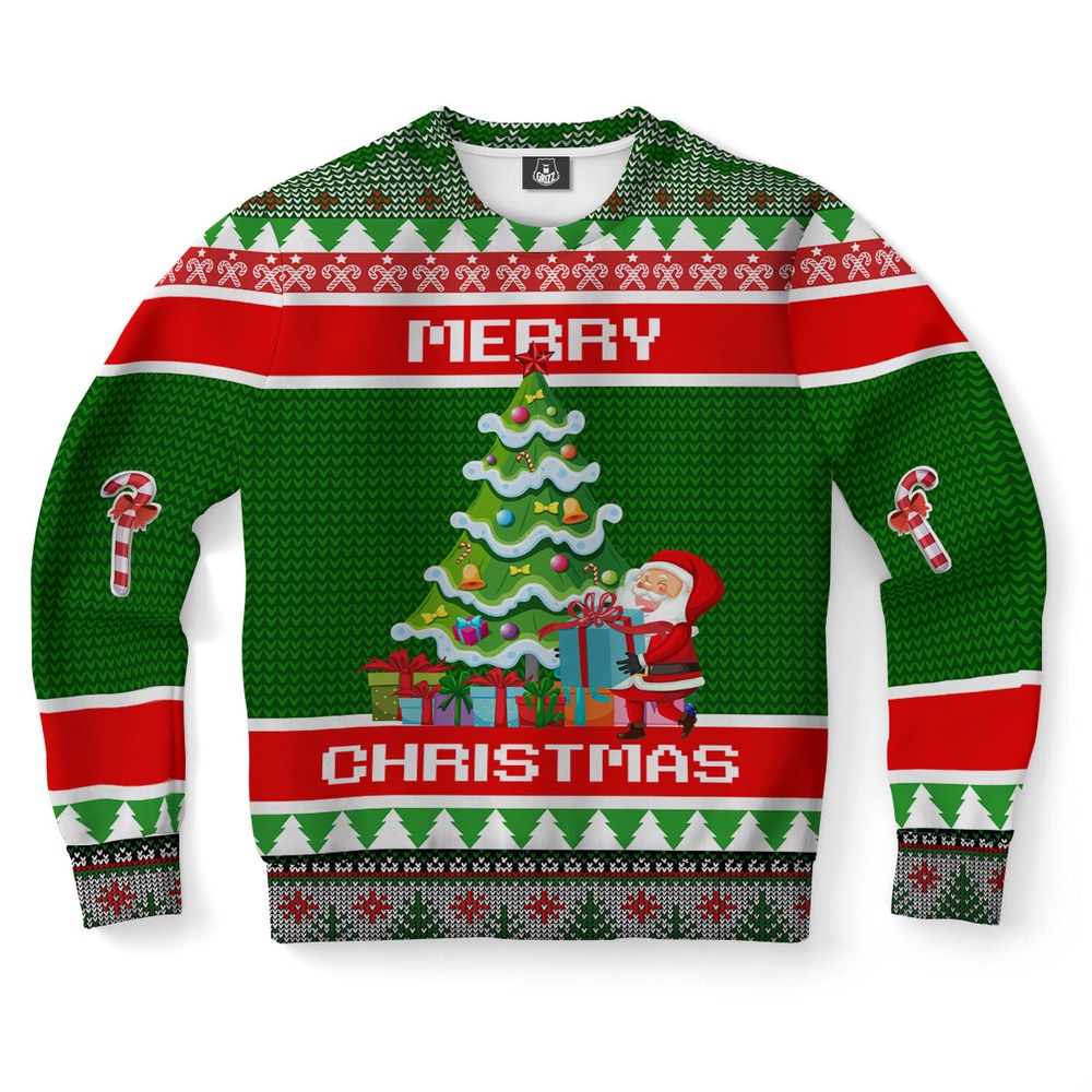 Christmas tree Santa Ugly Christmas Sweater, Christmas Sweater, Ugly Sweater, Funny Xmas Sweaters