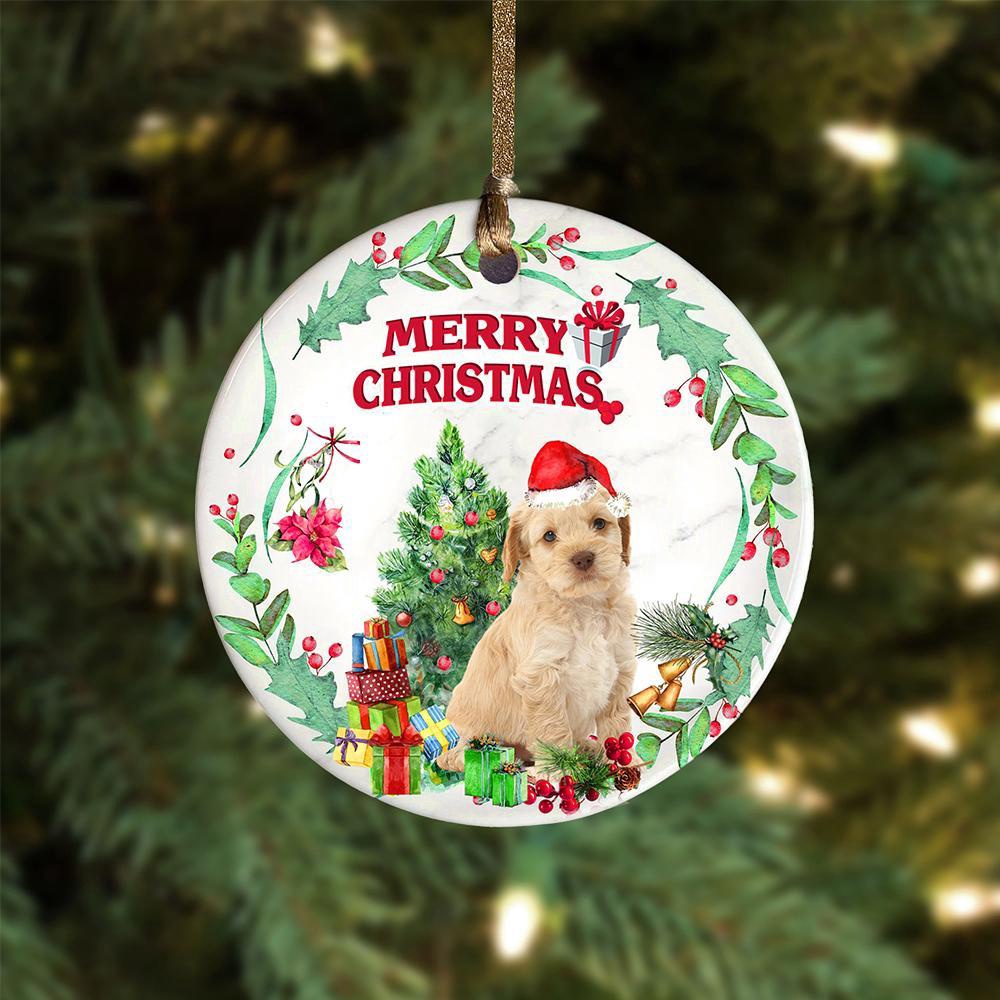 Cockapoo Tree Merry Christmas Ornament, Christmas Ornament, Dog Ornament, Xmas Dog Ornaments Cockapoo Tree Merry Christmas Ornament, Christmas Ornament, Dog Ornament, Xmas Dog Ornaments