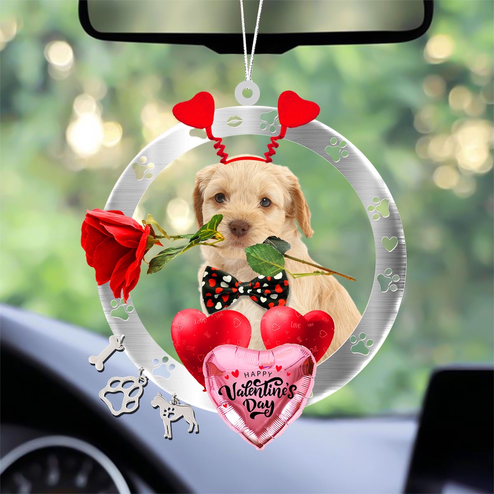 Cockapoo With Rose & Heart Balloon Ornament, Christmas Ornament, Dog Ornament, Xmas Dog Ornaments Cockapoo With Rose & Heart Balloon Ornament, Christmas Ornament, Dog Ornament, Xmas Dog Ornaments