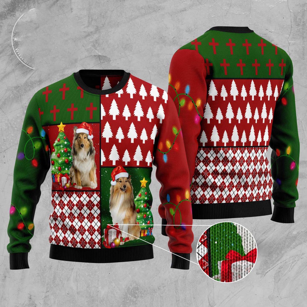 Collie Hohoho Ugly Christmas Sweater, Christmas Sweater, Ugly Sweater, Funny Xmas Sweaters