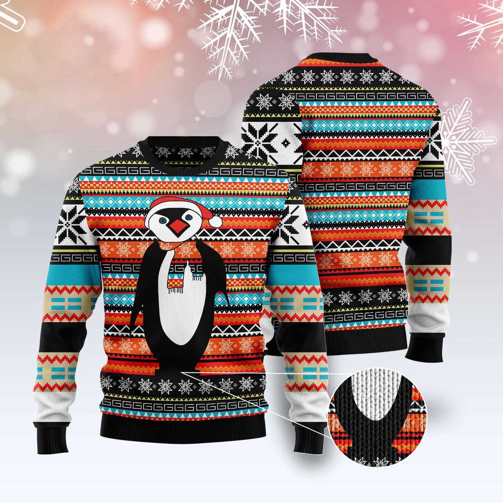 Colorful Pattern Penguin Ugly Christmas Sweater, Christmas Sweater, Ugly Sweater, Funny Xmas Sweaters Colorful Pattern Penguin Ugly Christmas Sweater, Christmas Sweater, Ugly Sweater, Funny Xmas Sweaters