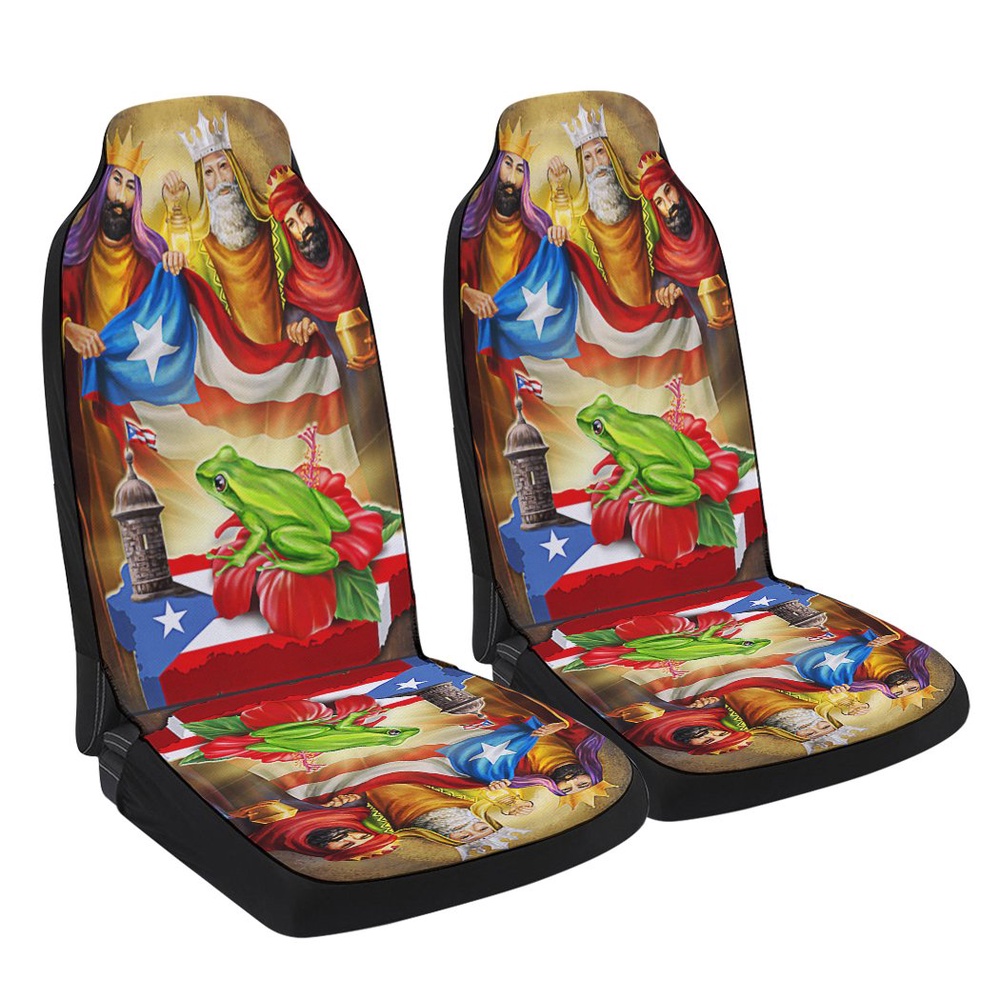 Coqui Frog Three Kings Christmas Puerto Rico Seat Cover Cars, Christmas Car Seat Cover, Car Seat Cover