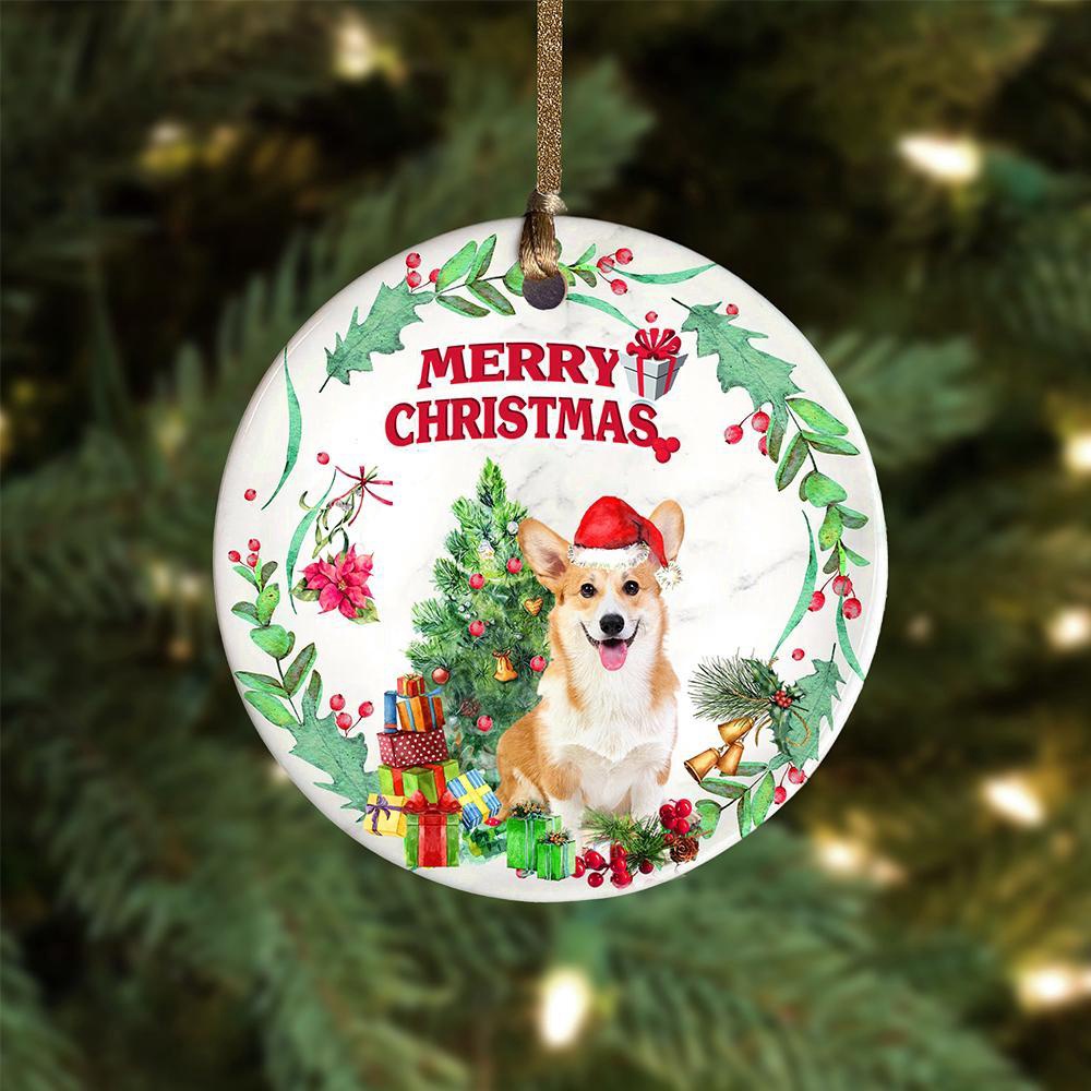Corgi Tree Merry Christmas Ornament, Christmas Ornament, Dog Ornament, Xmas Dog Ornaments Corgi Tree Merry Christmas Ornament, Christmas Ornament, Dog Ornament, Xmas Dog Ornaments