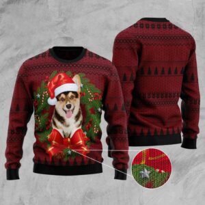 Corgi Wreath Ugly Christmas Sweater, Dog Ugly…