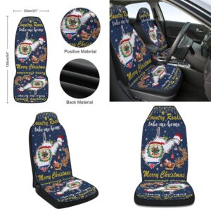 Country Roads Take Me Home Merry Christmas In West Virginia Seat Cover Cars Christmas Car Seat Cover Car Seat Cover 2 ztydd8.jpg