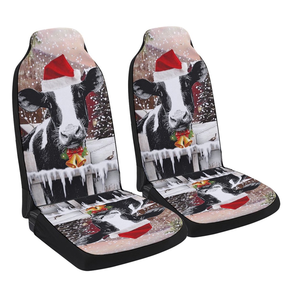 Cow Christmas Seat Cover Cars, Christmas Car Seat Cover, Car Seat Cover