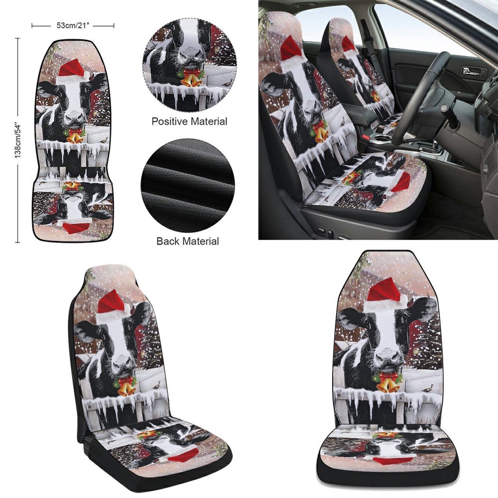 Cow Christmas Seat Cover Cars, Christmas Car Seat Cover, Car Seat Cover