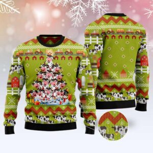 Cow Pine Tree Christmas Ugly Christmas Sweater,&hellip;