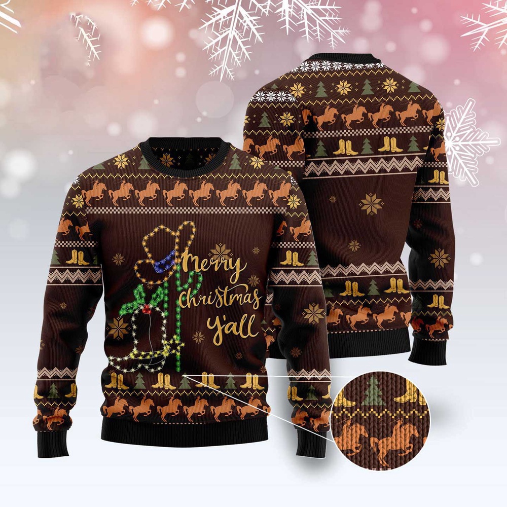 Cowboy Boots Christmas Ugly Christmas Sweater, Christmas Sweater, Ugly Sweater, Funny Xmas Sweaters