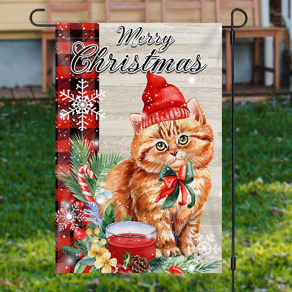 Cute Cat Green Leaf Snow Merry Christmas Garden FlagXmas, Garden Flags, Outdoor Xmas Flags, Christmas Flag Outdoor Cute Cat Green Leaf Snow Merry Christmas Garden FlagXmas, Garden Flags, Outdoor Xmas Flags, Christmas Flag Outdoor