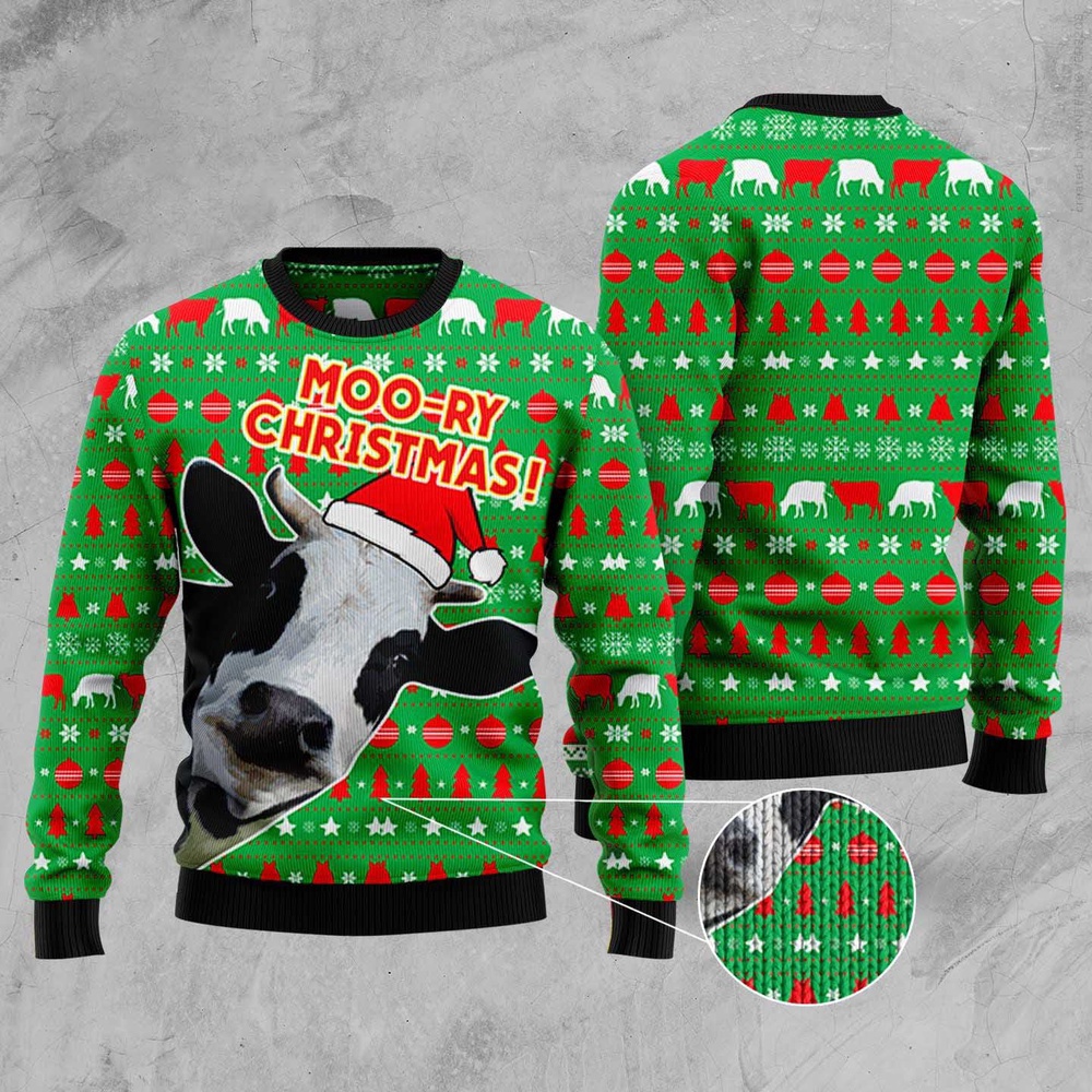Cute Cow Ugly Christmas Sweater, Christmas Sweater, Ugly Sweater, Funny Xmas Sweaters