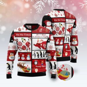 Cute Penguin Santa Claus Ugly Christmas Sweater,&hellip;