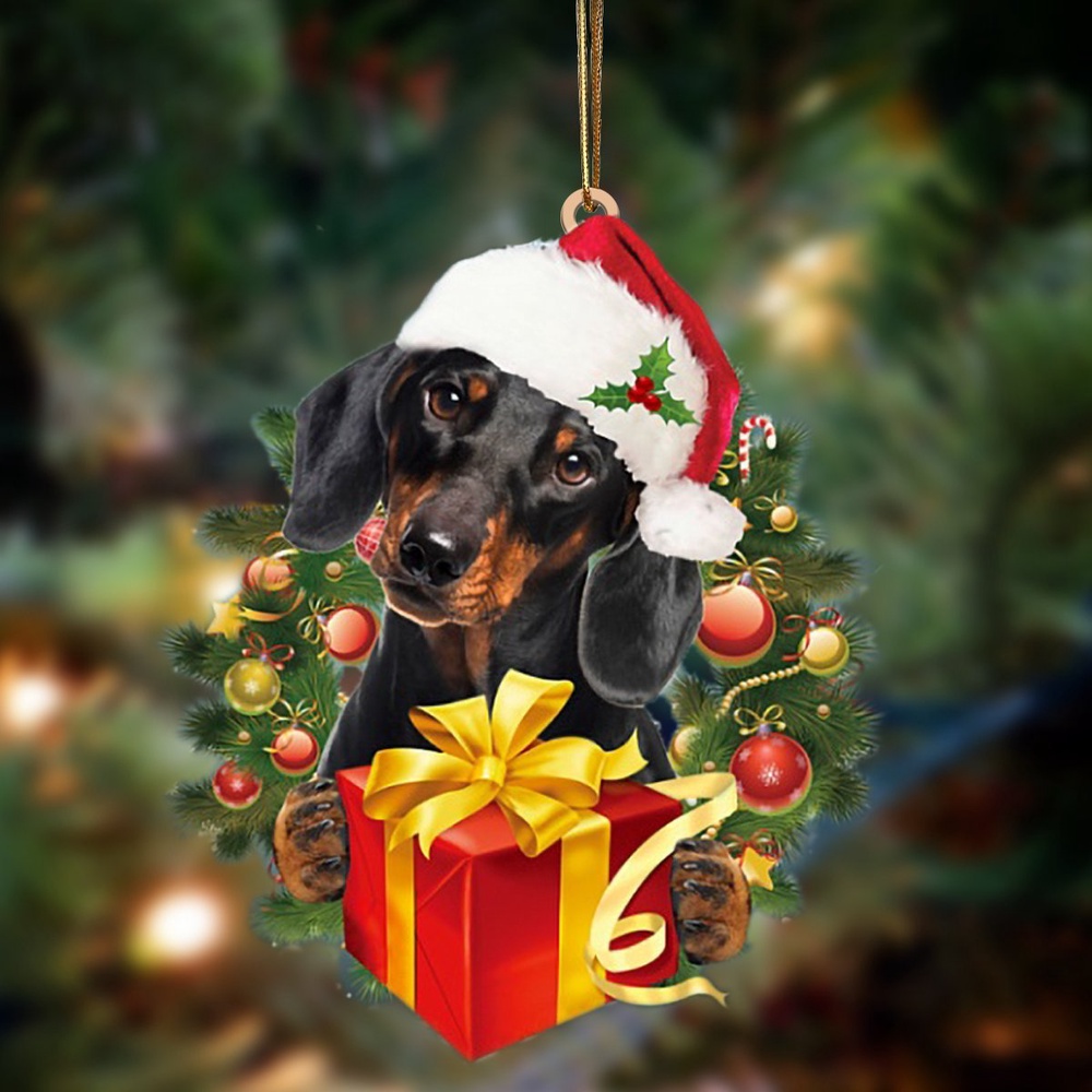Dachshund-Dogs give gifts Hanging Ornament, Christmas Ornament, Dog Ornament, Xmas Dog Ornaments Dachshund-Dogs give gifts Hanging Ornament, Christmas Ornament, Dog Ornament, Xmas Dog Ornaments